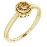 14K Yellow 5mm Round Ring Mounting