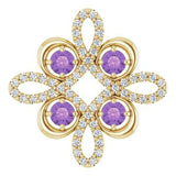 14K Yellow Natural Amethyst &amp; 1/6 CTW Natural Diamond Pendant