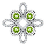 Platinum Natural Peridot &amp; 1/6 CTW Natural Diamond Clover Pendant