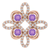 14K Rose Natural Amethyst &amp; 1/6 CTW Natural Diamond Pendant