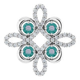14K White Natural Alexandrite &amp; 1/6 CTW Natural Diamond Pendant