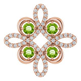 14K Rose Natural Peridot &amp; 1/6 CTW Natural Diamond Clover Pendant