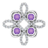 14K White Natural Amethyst &amp; 1/6 CTW Natural Diamond Pendant