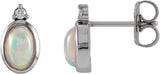 Cabochon Bezel Set Earrings