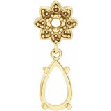 14K Yellow 8x5 mm Pear Floral-Inspired Pendant Mounting