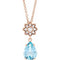 14K Rose Natural Aquamarine & .08 CTW Natural Diamond 16-18