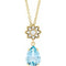 14K Yellow Natural Aquamarine & .08 CTW Natural Diamond 16-18