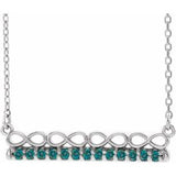 Sterling Silver Natural Alexandrite Infinity-Inspired Bar 18" Necklace