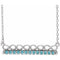 14K White Natural Blue Zircon Infinity-Inspired Bar 16