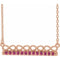 14K Rose Natural Pink Tourmaline Infinity-Inspired Bar 18