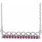 Sterling Silver Natural Pink Tourmaline Infinity-Inspired Bar 16