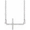 Platinum 1/10 CTW Natural Diamond Sideways Cross 16-18