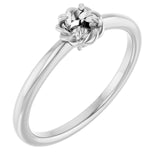 Sterling Silver 4mm Round Solitaire Rope Ring Mounting