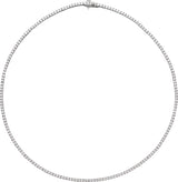 688853 / Necklace / Set / 14K White / Round / Lab-Grown Diamond / 2Mm :: 5 7/8 Ctw / Si1-Si2, GH / 16 In / Polished / 5 7/8 Ctw Lab-Grown Diamond Line Necklace
