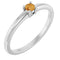 14K White Natural Citrine Ring
