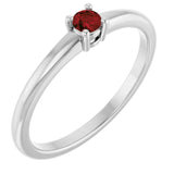 Platinum Natural Garnet Mozambique Ring