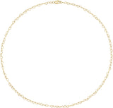 14K Yellow Gold 3.2mm Heart Cable 7" Chain