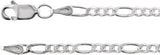 Sterling Silver 2.5mm Figaro 7" Chain